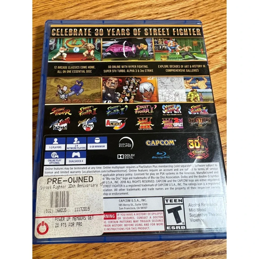 Street Fighter 30th Anniversary Collection Sony PlayStation 4 PS4 Capcom 2018